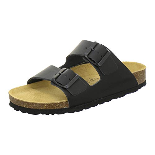 AFS-Schuhe 2100, Bequeme Damen Pantoletten echt Leder, praktische Arbeitsschuhe, Hausschuhe, Handmade in Germany (36 EU, schwarz) von AFS-Schuhe