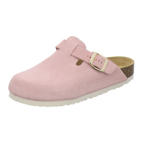 AFS-Schuhe 2900 Bequeme Clogs Hausschuhe Damen aus Leder mit dämpfendem Fußbett für höchsten Komfort (38 EU, Rose) von AFS-Schuhe