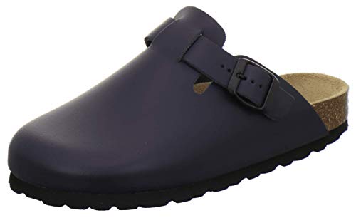 AFS-Schuhe 2900 Clogs Damen Bequeme Hausschuhe aus Leder Made in Germany (37 EU, Navy) von AFS-Schuhe