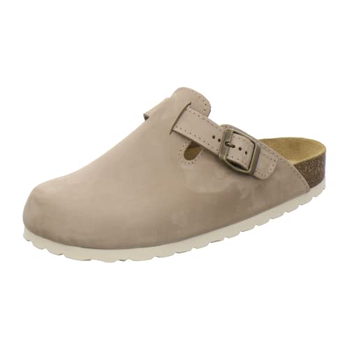 AFS-Schuhe 2900 Clogs Damen Bequeme Hausschuhe mit Fußbett aus Leder Made in Germany (42 EU, Sand Nubuk) von AFS-Schuhe