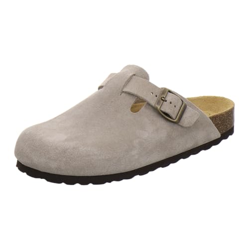 AFS-Schuhe 2900 Clogs Damen Bequeme Hausschuhe mit Fußbett aus Leder Made in Germany (44 EU, Quarz Nubuk) von AFS-Schuhe