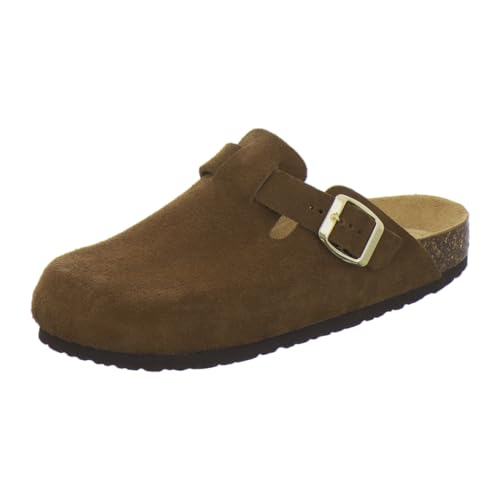 AFS-Schuhe 2900 Clogs Damen mit Leder-Fußbett für Bequeme Hausschuhe Made in Germany (36 EU, Cafe) von AFS-Schuhe