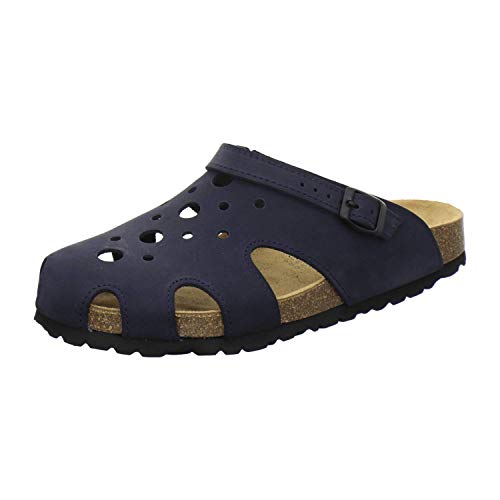 AFS-Schuhe 2993C Clogs Damen aus Leder, Bequeme Hausschuhe für Frauen, praktische Arbeitsschuhe, Made in Germany (39 EU, Navy) von AFS-Schuhe