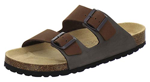 AFS-Schuhe 3100 Bequeme Pantoletten für Herren Leder, Hausschuhe Arbeitsschuhe, Made in Germany (40 EU, Braun/Mocca) von AFS-Schuhe