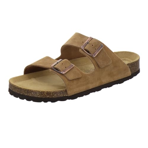 AFS-Schuhe 3100 Herrensandalen aus Leder, Hausschuhe Arbeitsschuhe, Made in Germany (45 EU, Cognac Velour) von AFS-Schuhe