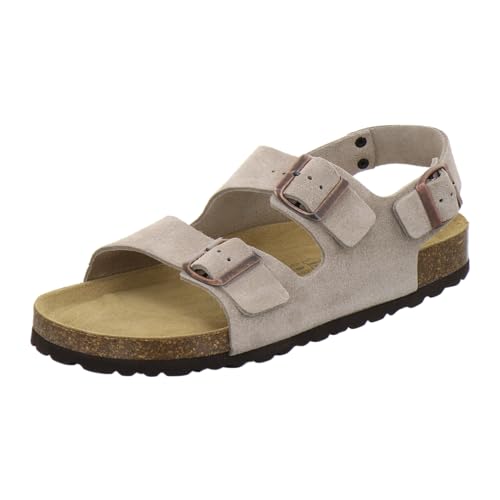 AFS-Schuhe 3105 Bequeme Sandalen für Herren Leder, Hausschuhe Arbeitsschuhe, Made in Germany (41 EU, Quarz Velour) von AFS-Schuhe