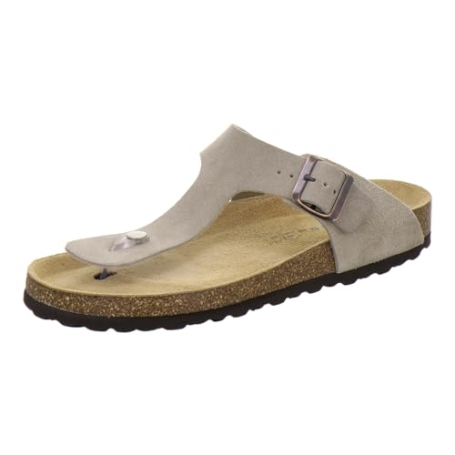 AFS-Schuhe 3107 Leder Pantoletten für Herren, komfortable Sommer Sandalen mit Fußbett, flach (45 EU, Quarz Velourleder) von AFS-Schuhe