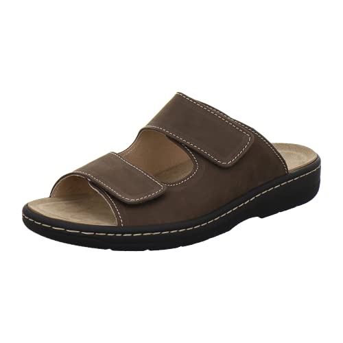 AFS-Schuhe 3502 Bequeme Pantoletten für Herren Leder, Hausschuhe Arbeitsschuhe, Made in Germany (42 EU, Tabak) von AFS-Schuhe