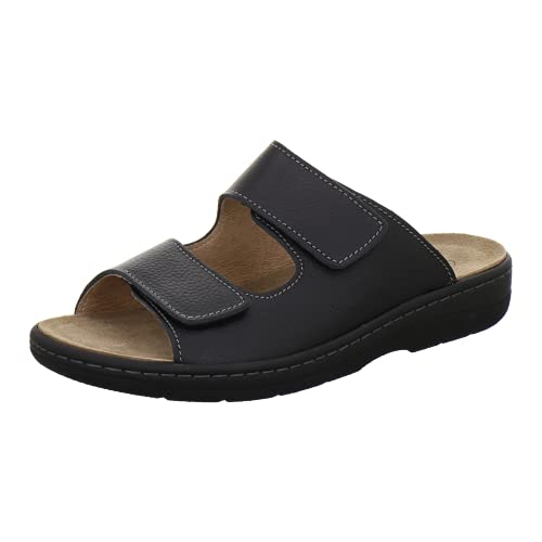 AFS-Schuhe 3502 Bequeme Pantoletten für Herren Leder, Hausschuhe Arbeitsschuhe, Made in Germany (42 EU, schwarz) von AFS-Schuhe