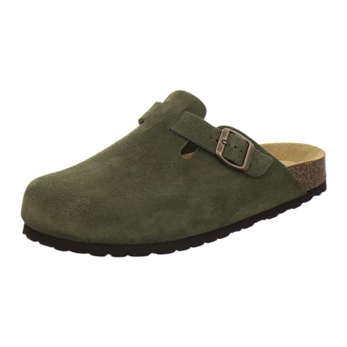 AFS-Schuhe 3900 Herren Clogs, Bequeme Hausschuhe für Männer, Pantoffeln aus Leder, Made in Germany (43 EU, moos Nubuk) von AFS-Schuhe