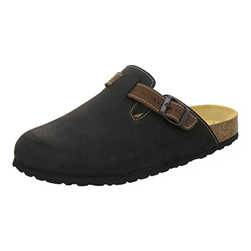 AFS-Schuhe 3900 Herren Clogs, Bequeme Hausschuhe für Männer, Pantoffeln aus Leder, Made in Germany (40 EU, Schwarz Nubuk) von AFS-Schuhe