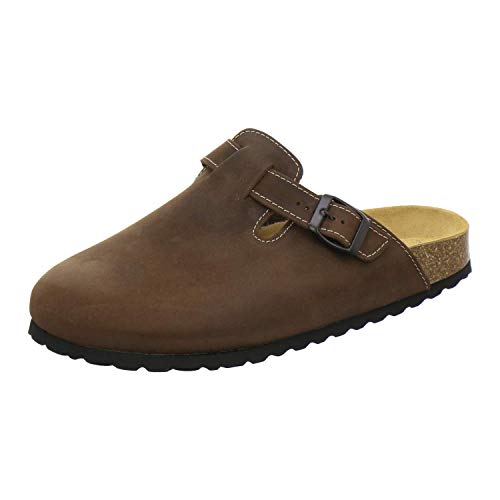 AFS-Schuhe 3900 Herren Clogs, Bequeme Hausschuhe für Männer, Pantoffeln aus Leder, Made in Germany (41 EU, Braun/Tabak) von AFS-Schuhe