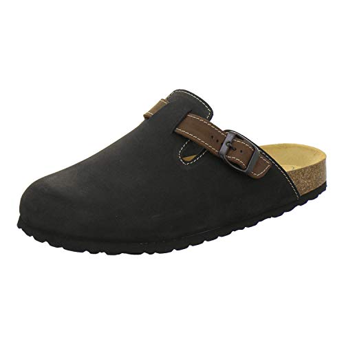 AFS-Schuhe 3900 Herren Clogs, Bequeme Hausschuhe für Männer, Pantoffeln aus Leder, Made in Germany (41 EU, Schwarz Nubuk) von AFS-Schuhe