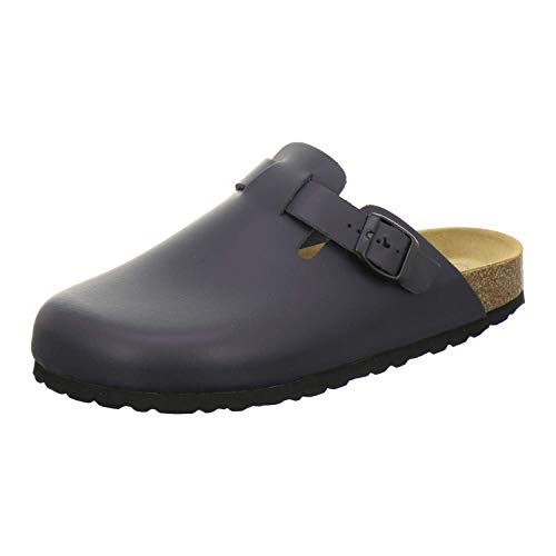 AFS-Schuhe 3900 Herren Clogs, Bequeme Hausschuhe für Männer, Pantoffeln aus Leder, Made in Germany (47 EU, Navy) von AFS-Schuhe