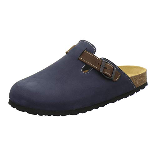 AFS-Schuhe 3900 Herren Clogs, Bequeme Hausschuhe für Männer, Pantoffeln aus Leder, Made in Germany (47 EU, Navy Nubuk) von AFS-Schuhe