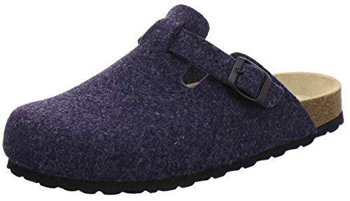 AFS-Schuhe Herren Hausschuhe geschlossen aus Filz, Bequeme, warme Clogs mit Fussbett, Made in Germany, 36900 (44 EU, Navy) von AFS-Schuhe