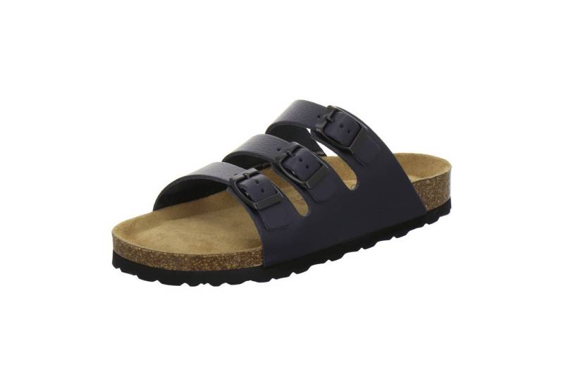 AFS-Schuhe 213350 Dreischnaller Pantolette für Damen mit Fußbett, bequeme Sandalen aus Leder von AFS-Schuhe