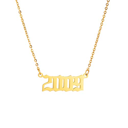 AFSTALR Birth Year Necklace Women Birthday Gifts Charm Friendship Jewellry for Girls Birthday Year Number 2013 Gold von AFSTALR