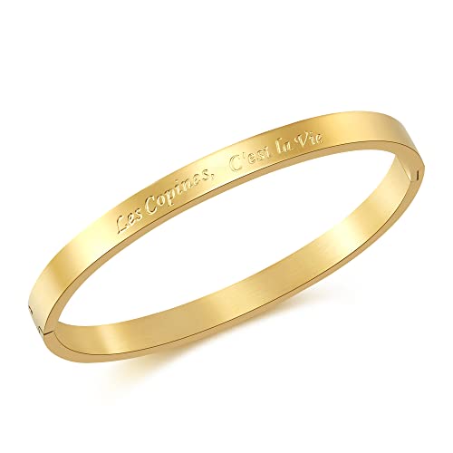 AFSTALR Bracelets Fin en Acier Inoxydable Message Bracelet pour Femme d’Inspiration d'amitié en Or Bracelet Jonc pour Meilleur Ami… AFSTALR Bracelets Fin en Acier Inoxydable Message Bracelet pour Femme d’Inspiration d'amitié en Or Bracelet Jonc pour Meilleur Ami… von AFSTALR