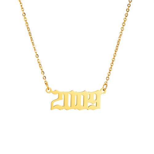 AFSTALR Damen-Halskette mit Geburtsjahr, Geburtstagsgeschenke, Anhänger, Freundschaftsschmuck für Mädchen 2003 Gold von AFSTALR