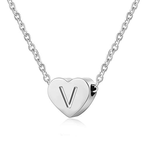 AFSTALR Damen Goldkette mit Buchstabenherz V Initialschmuck für Frauen Mutter Frau Tochter Geburtstagsgeschenk von AFSTALR