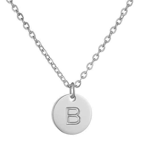 AFSTALR Damen Initialen Kette B Buchstaben Anhänger Silber Kette mit Herzen Geburtstagsgeschenk für Mädchen von AFSTALR