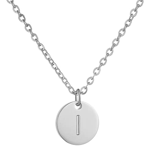 AFSTALR Damen Initialen Kette I Buchstaben Anhänger Silber Kette mit Herzen Geburtstagsgeschenk für Mädchen von AFSTALR