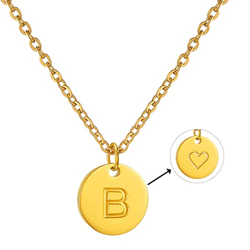 AFSTALR Damen Initialen Kette B Buchstaben Anhänger Gold Kette mit Herzen Geburtstagsgeschenk für Mädchen von AFSTALR