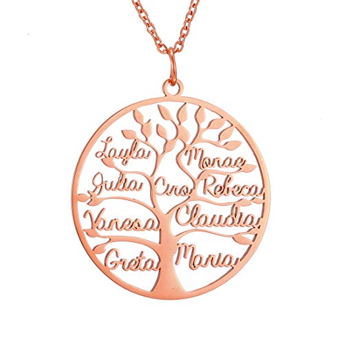 AFSTALR Damen Kette Baum des Lebens Personalisierte Namen Stammbaum für Tochter Mutter Geburtstag Jahrestag Schmuck von AFSTALR