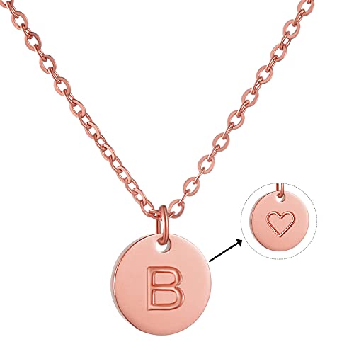 AFSTALR Damen Initialen Kette B Buchstaben Anhänger Rosegold Kette mit Herzen Geburtstagsgeschenk für Mädchen von AFSTALR