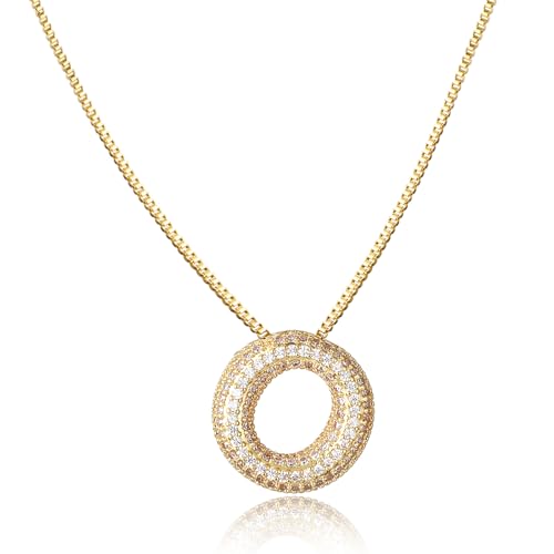 AFSTALR Damen bubble buchstaben kete Gold O ice out Balon halskette mit initial Anhanger Blase Schmuck 45+5cm von AFSTALR
