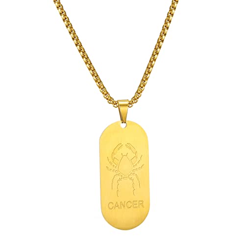 AFSTALR Gold Kette 12 Sternbilder Krebs Halskette Herren Tierkreis Kette Anhänger Konstellation Kette von AFSTALR
