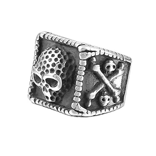 AFSTALR Johnny Hallyday Herrenring Totenkopf Rock Edelstahl Fancy Ring Herrenschmuck Geschenk von AFSTALR