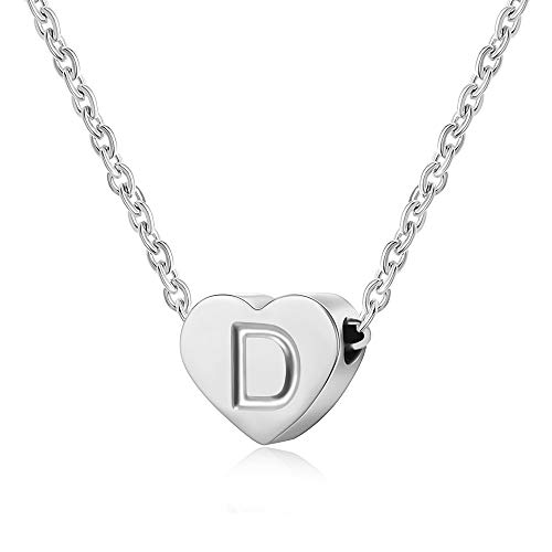 AFSTALR Kette mit Buchstabe D Silber Kette Damen Herz Initialschmuck für Frauen Thanksgiving Weihnachten Schmuck Geschenk von AFSTALR