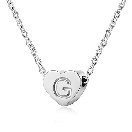 AFSTALR Kette mit Buchstabe G Silber Kette Damen Herz Initialschmuck für Frauen Thanksgiving Weihnachten Schmuck Geschenk von AFSTALR