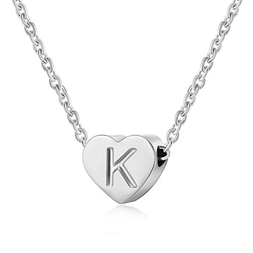 AFSTALR Kette mit Buchstabe K Silber Kette Damen Herz Initialschmuck für Frauen Thanksgiving Weihnachten Schmuck Geschenk von AFSTALR