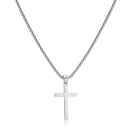 AFSTALR Kreuz Kette Herren Silber Kette mit Kreuz Anhänger Kette Christentum Schmuck Herren von AFSTALR