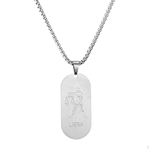 AFSTALR Silber Kette 12 Sternbilder Waag Halskette Herren Tierkreis Kette Anhänger Konstellation Kette von AFSTALR