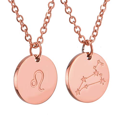 AFSTALR Sternzeichen Kette Löwe Rosegold für Damen Horoskop Kette Mutter Tochter Freunde Geburtstagsgeschenk von AFSTALR