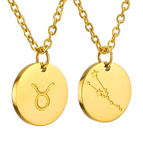 AFSTALR Sternzeichen Kette Stier Gold für Damen Horoskop Kette Mutter Tochter Freunde Geburtstagsgeschenk von AFSTALR