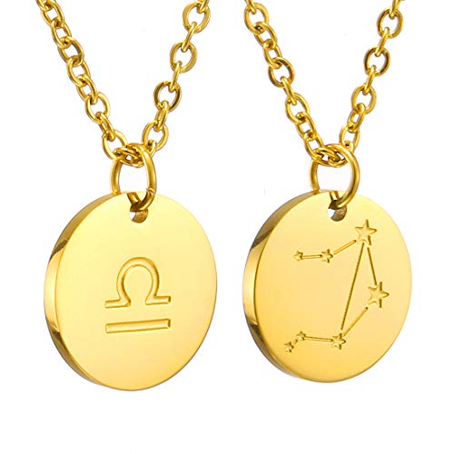 AFSTALR Sternzeichen Kette Waage Gold für Damen Horoskop Kette Mutter Tochter Freunde Geburtstagsgeschenk von AFSTALR