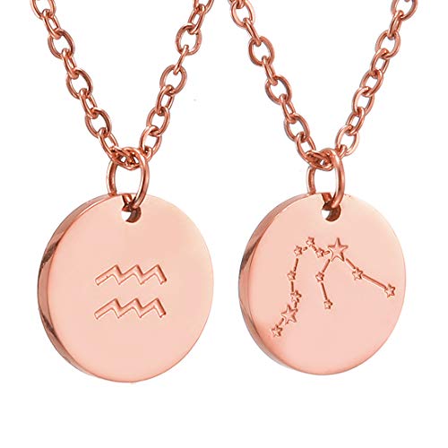 AFSTALR Sternzeichen Kette Wassermann Rosegold für Damen Horoskop Kette Mutter Tochter Freunde Geburtstagsgeschenk AFSTALR Sternzeichen Kette Wassermann Rosegold für Damen Horoskop Kette Mutter Tochter Freunde Geburtstagsgeschenk von AFSTALR