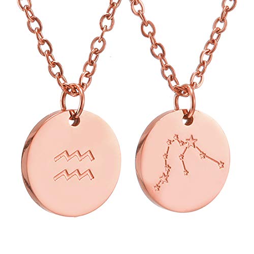 AFSTALR Sternzeichen Kette Wassermann Rosegold für Damen Horoskop Kette Mutter Tochter Freunde Geburtstagsgeschenk von AFSTALR