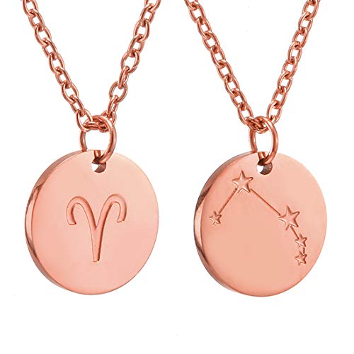 AFSTALR Sternzeichen Kette Widder Rosegold für Damen Horoskop Kette Mutter Tochter Freunde Geburtstagsgeschenk von AFSTALR