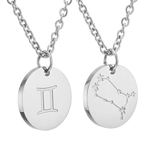 AFSTALR Sternzeichen Kette Zwilling Silber für Damen Horoskop Kette Mutter Tochter Freunde Geburtstagsgeschenk von AFSTALR