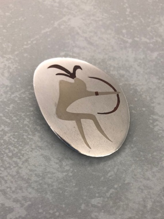 sterling Silber Los Castillo Brosche Mit Inlay sterling Silber Los Castillo Brosche Mit Inlay von AFTrading