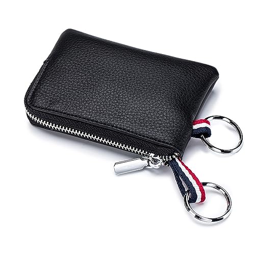 AGALUS Herren Zero Wallet Mini-Geldbörse, Weiches Leder, Reißverschluss, Münze, Führerschein, Schlüsseltasche, Kartentasche, Ultradünn,Farbe1 von AGALUS