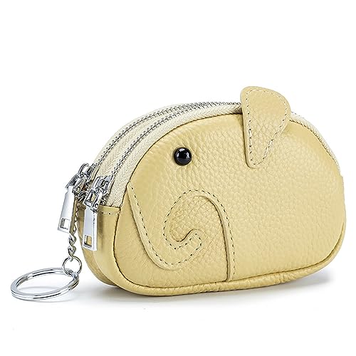 AGALUS Kreative Münztasche Mit Doppelreißverschluss, Aufbewahrungstasche, Mini-Wechseltasche, Damen-Echtleder,Farbe3 von AGALUS