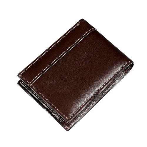 AGALUS PU Herren Geldbörse Öl Wachs Leder Geldbörse RFID Anti RF Identifikation Zero Wallet Clip,Farbe2 von AGALUS