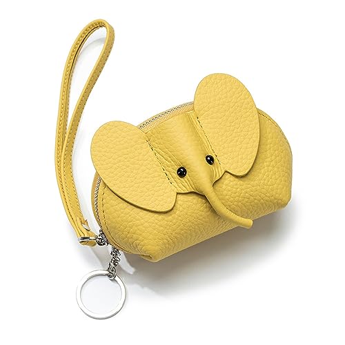 AGALUS Tasche Kreative Kartentasche Echtes Leder Elefant Null Brieftasche Damen Kleine Handtasche Münztasche,Farbe1 von AGALUS